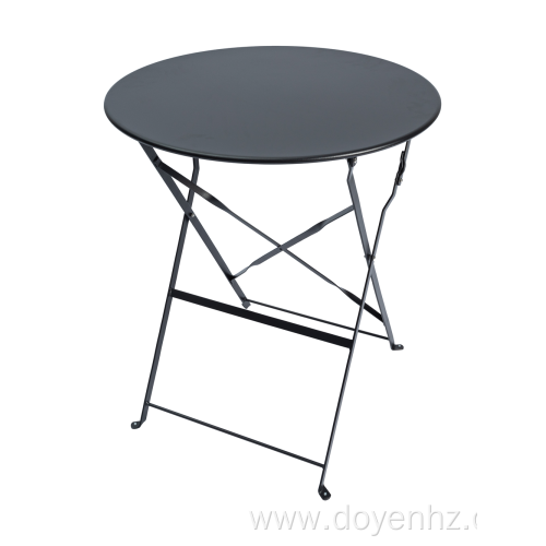 Foldable Outdoor Set Round Table and Slat Chairs